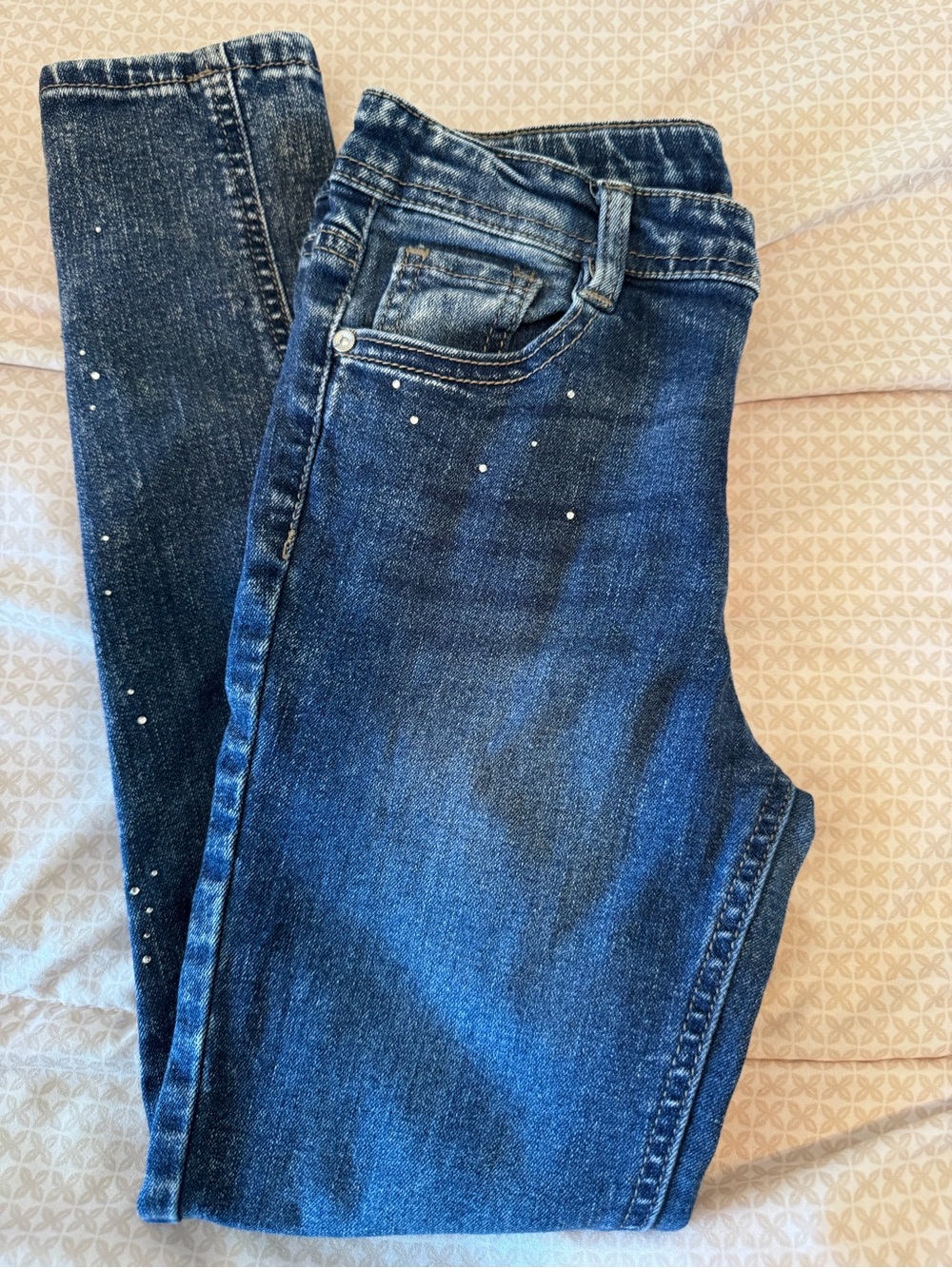 Member’s Mark Girls Skinny Jeans Blue Denim with small rhinestones, Size (10/12)